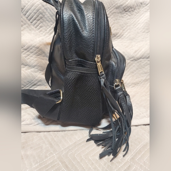 Juicy Couture Mini Bag Black Mini Studded Back Pack Y2K Faux Leather Fringe - Picture 2 of 8